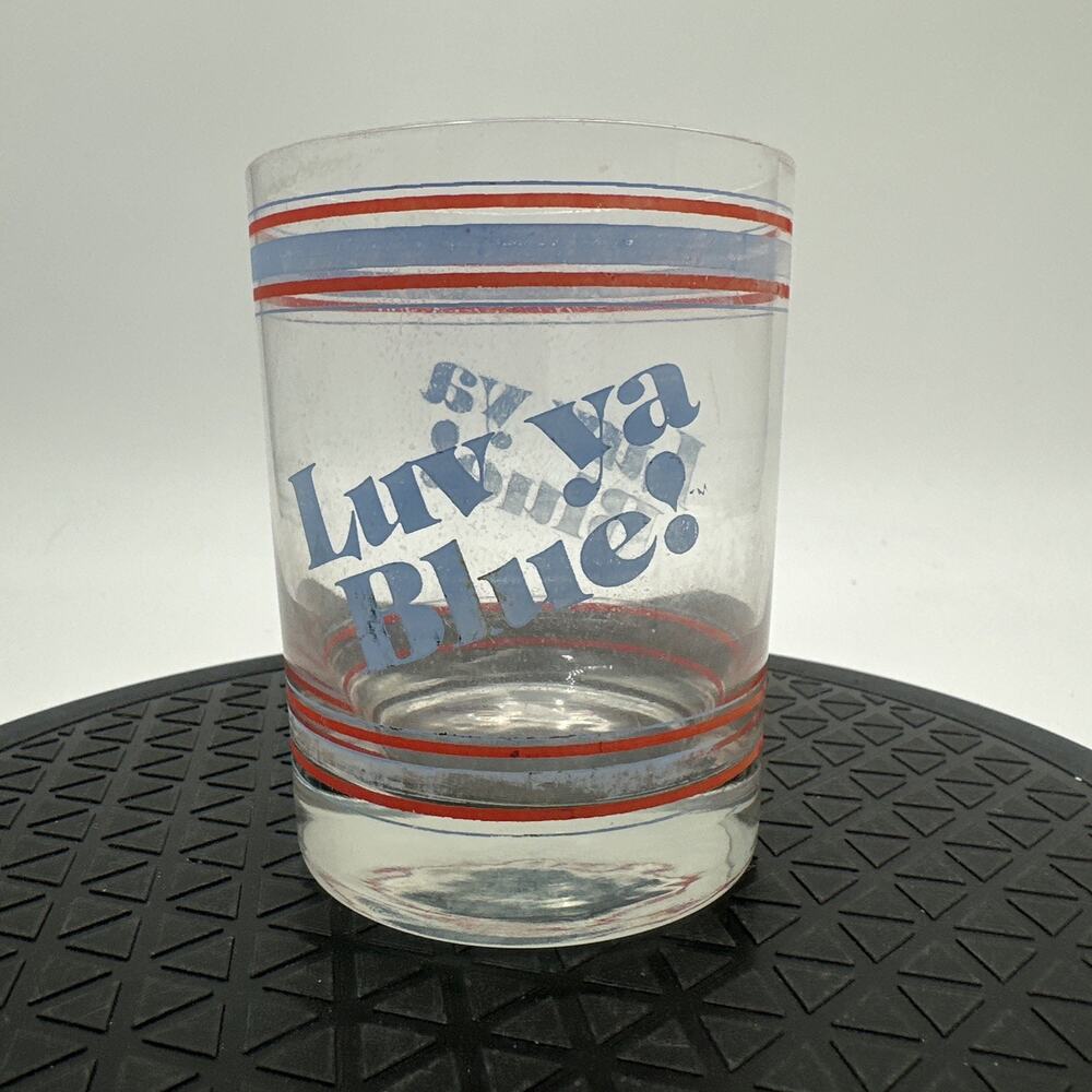 1970's Houston Texas Football Oilers "Luv Ya Blue" Glass Tumbler